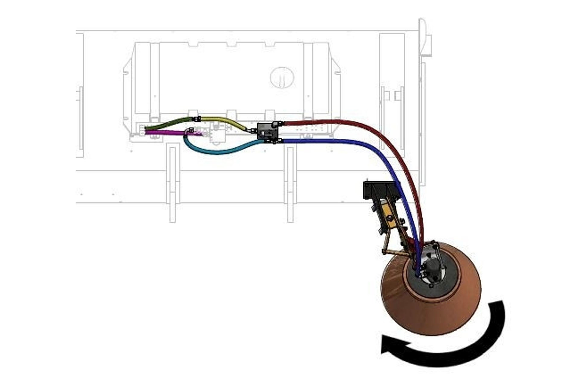 Side brush right to sweper bucket SBX; H - AM